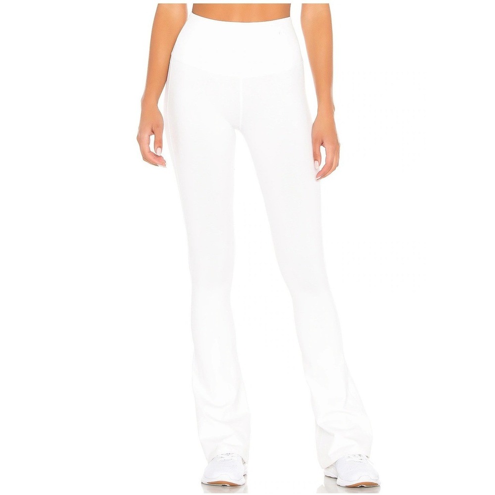 Splits59 Raquel High Waist Supplex Flare Leggings White E1080-32 Size Medium